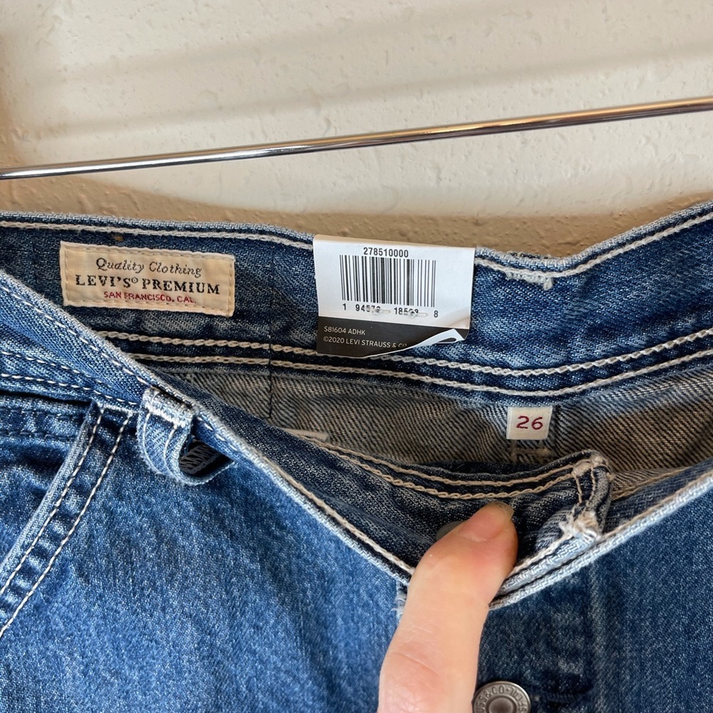 Levi’s Premium Women’s Dark Blue Button Front Mini Skirt Size 26 NWT - Picture 10 of 12